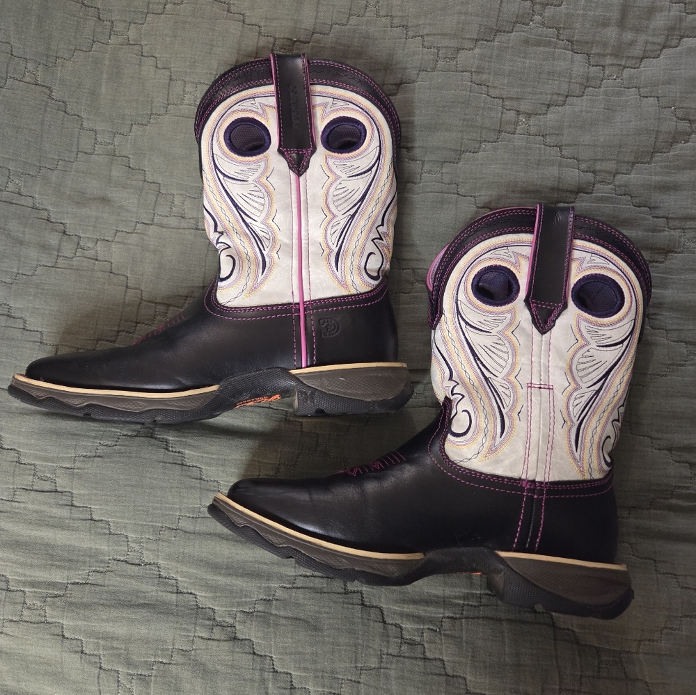 Durango Lady Rebel  Women's Black, Pink and White Western Boots